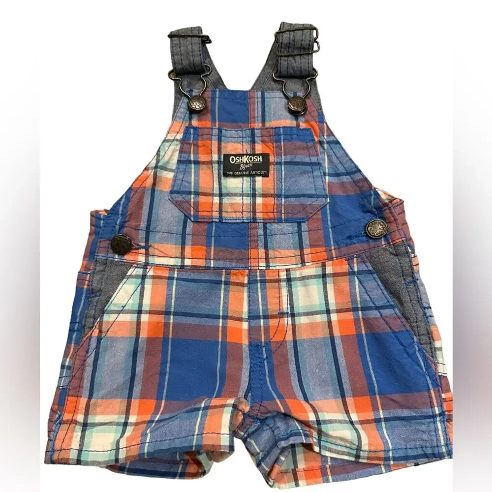 OshKosh B'Gosh Infant Size 3 Months Plaid Overalls